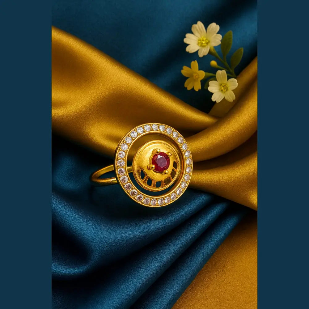 Product image of Elegant Gold Plated Adjustable Ring With Cz Stones Handmade Luxury Copy – image 3