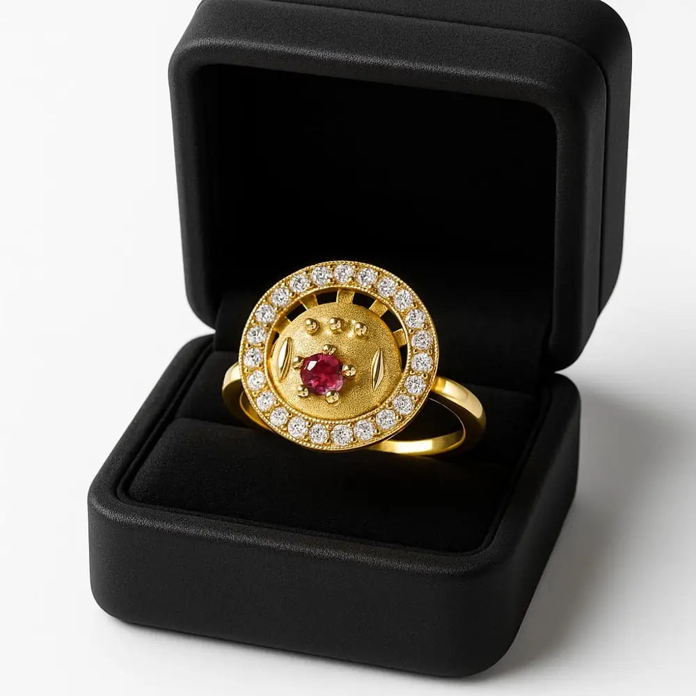 Product image of Elegant Gold Plated Adjustable Ring With Cz Stones Handmade Luxury Copy – image 2