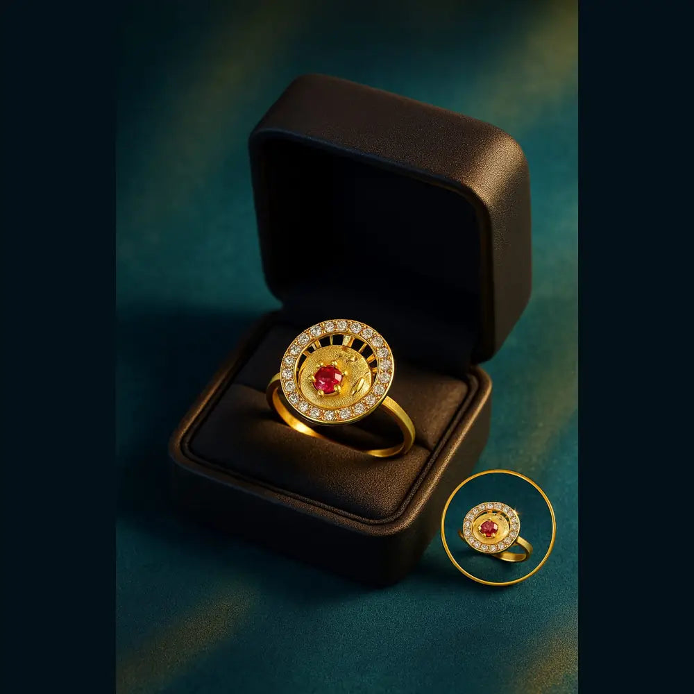 Product image of Elegant Gold Plated Adjustable Ring With Cz Stones Handmade Luxury Copy – image 5