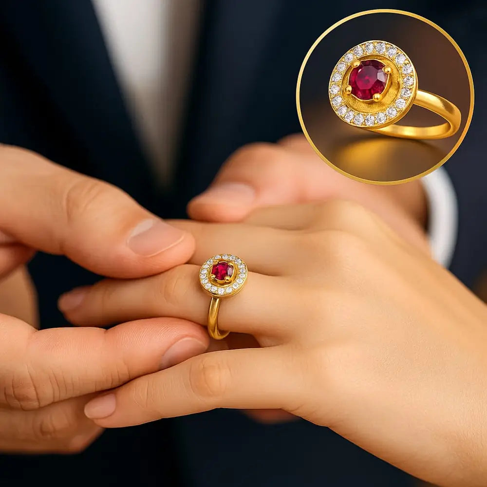Product image of Elegant Gold Plated Adjustable Ring With Cz Stones Handmade Luxury Copy – image 9