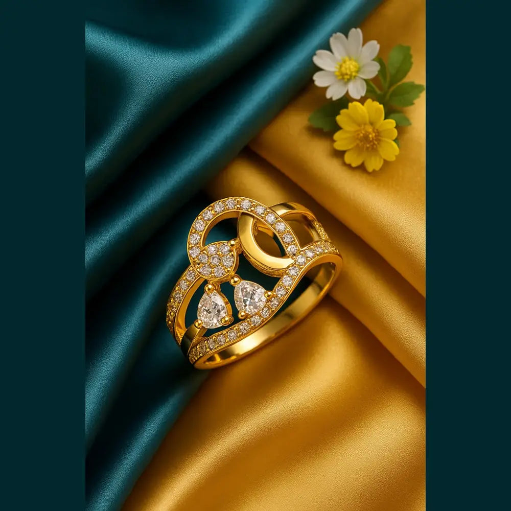 Elegant Gold-Plated Adjustable Ring