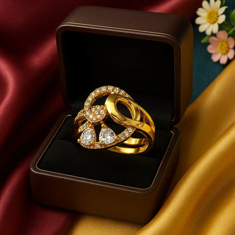 Elegant Gold-Plated Adjustable Ring
