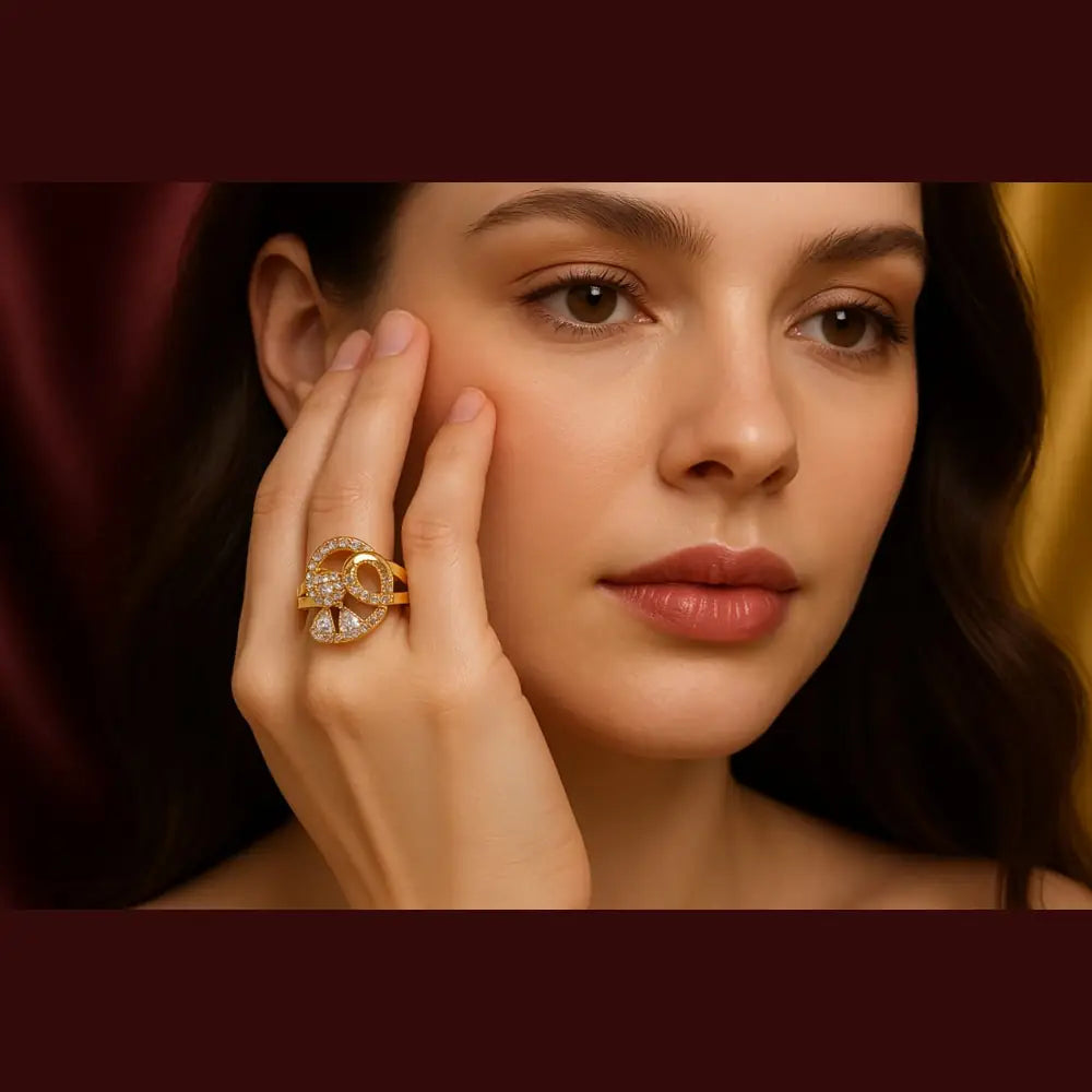Elegant Gold-Plated Adjustable Ring