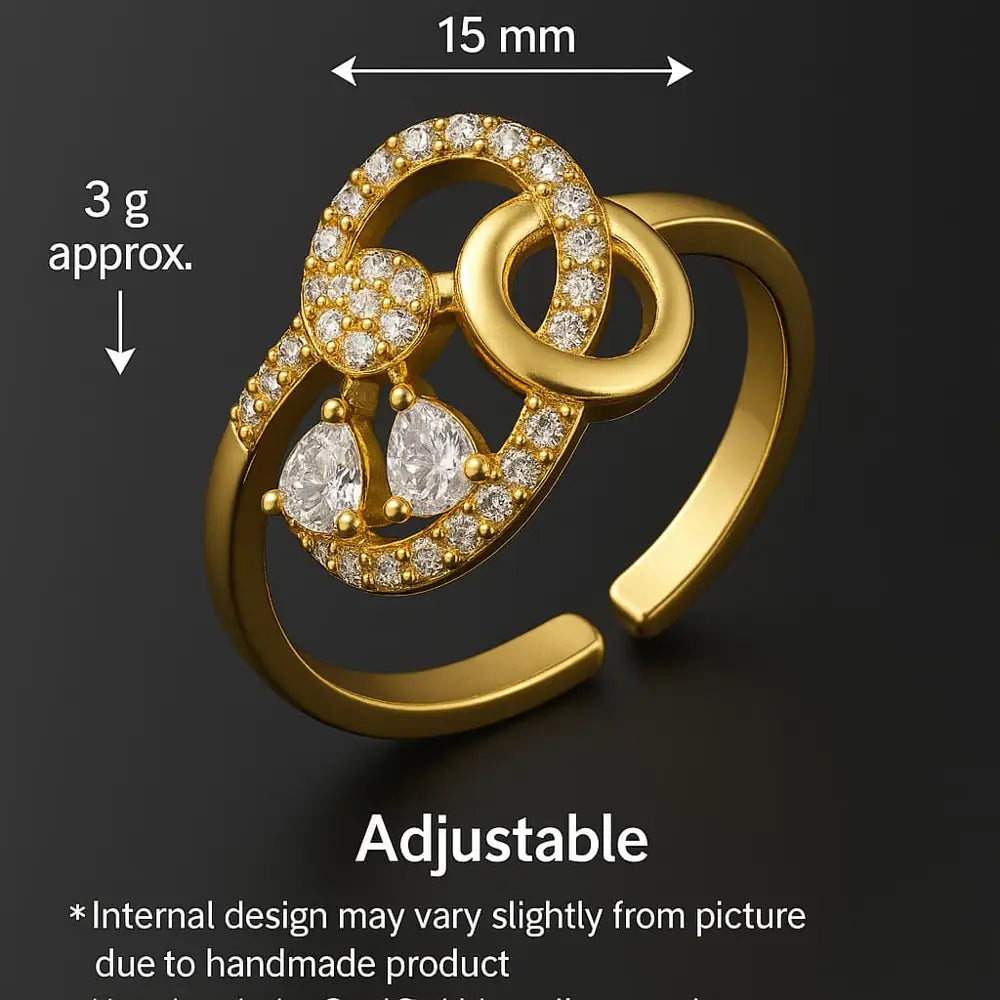 Elegant Gold-Plated Adjustable Ring