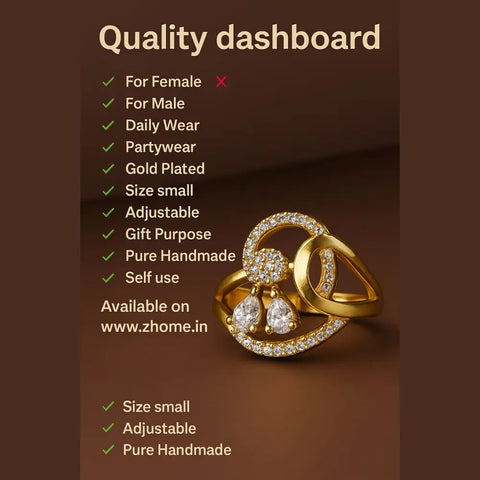Elegant Gold-Plated Adjustable Ring