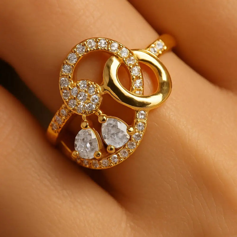 Elegant Gold-Plated Adjustable Ring