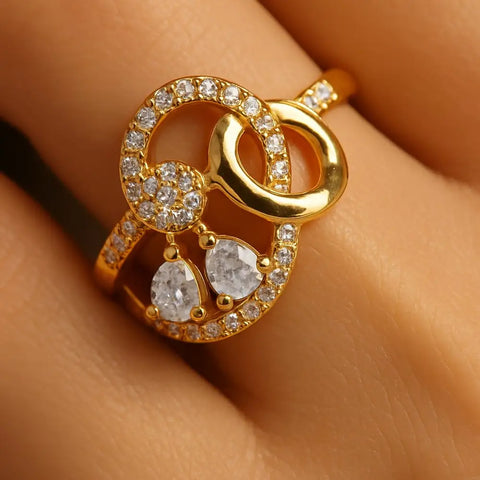 Elegant Gold-Plated Adjustable Ring