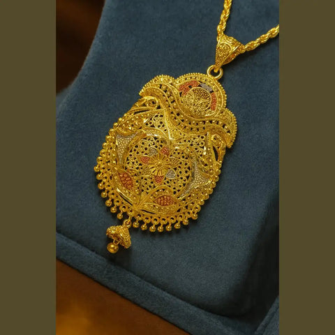 Traditional Gold-Plated Pendant Set with Earrings – 34g