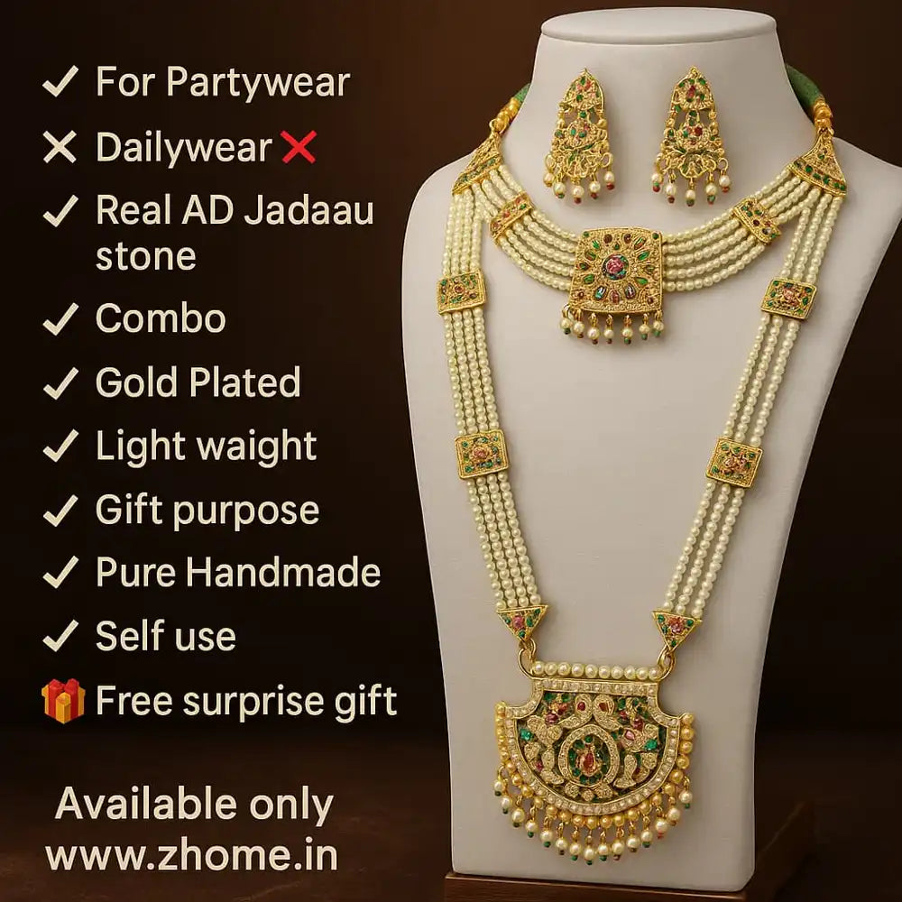 Product image of Royal Temple Style Pearl Ad Long Necklace Set – image 7