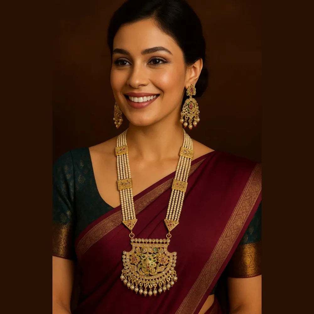 Product image of Products Shahi Jadau Pearl Necklace Set – image 3