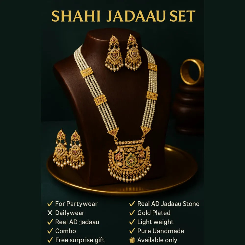 Product image of Products Shahi Jadau Pearl Necklace Set – image 7