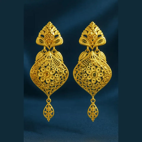 Handmade Gold Plated Floral Jewellery Set with Earrings