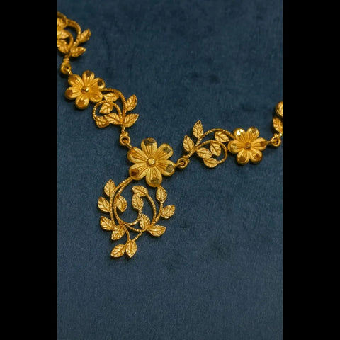 Handmade Floral Design Gold-Plated Necklace & Earrings Set – Real Gold Look