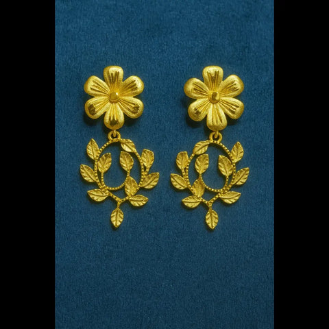 Handmade Floral Design Gold-Plated Necklace & Earrings Set – Real Gold Look