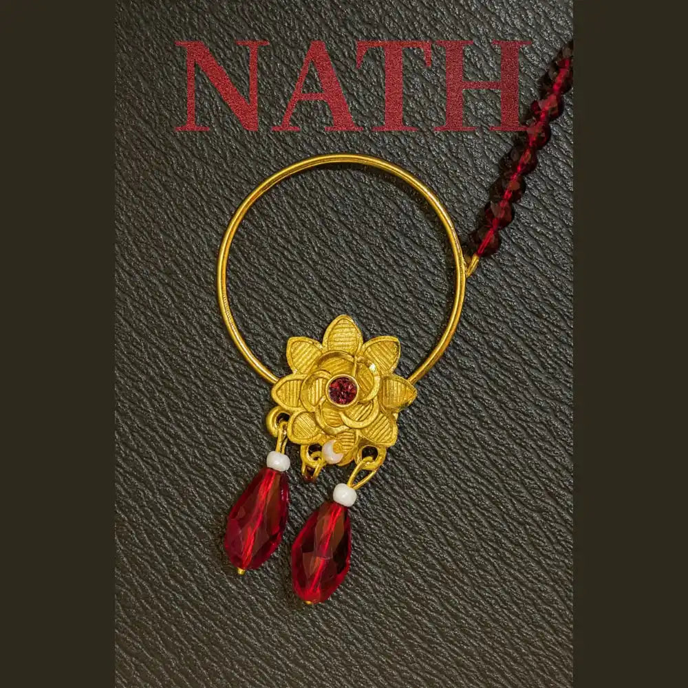 Product image of Maroon Crystal Bridal Gold Plated Jewellery Set – image 3