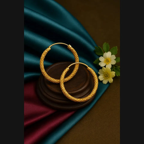 Elegant Gold Plated Hoop Earrings | Lightweight