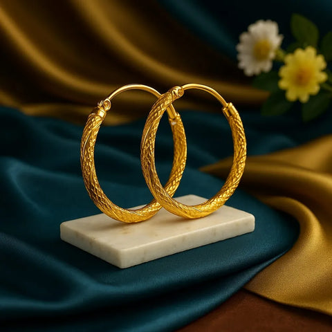 Elegant Gold Plated Hoop Earrings | Lightweight