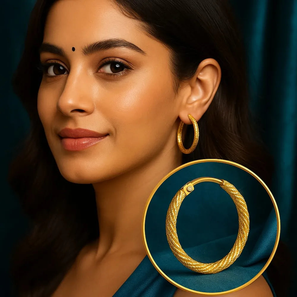 Elegant Gold Plated Hoop Earrings | Lightweight