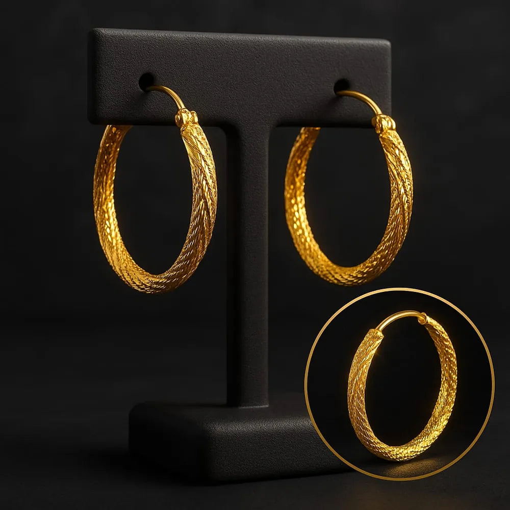 Elegant Gold Plated Hoop Earrings | Lightweight