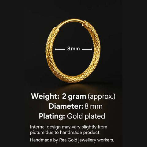 Elegant Gold Plated Hoop Earrings | Lightweight