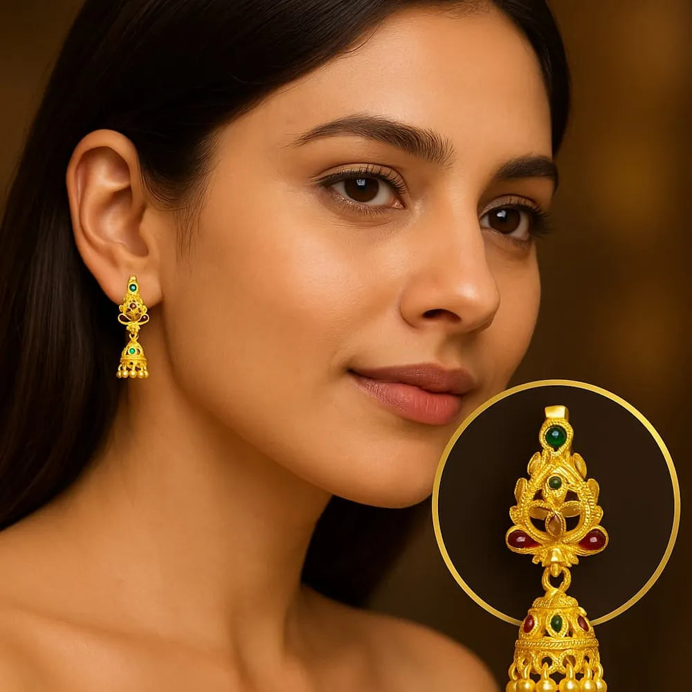 Gold Plated Mini Jhumki Earrings