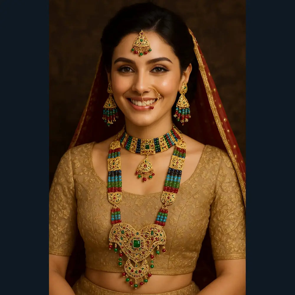 Product image of Products Exclusive Multicolour Bridal Jewellery Set – image 9