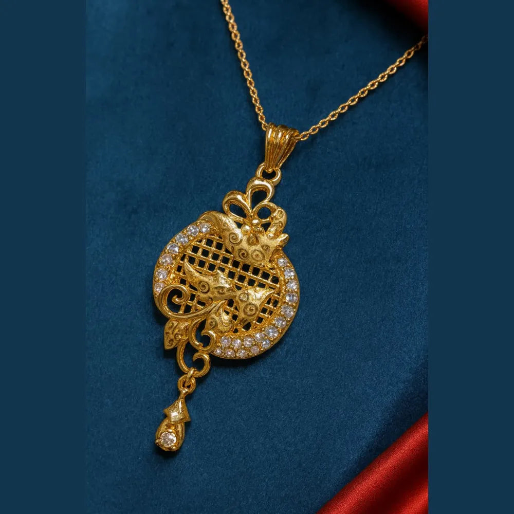 Product image of Beautiful Gold Plated Chain Pendant With Earrings Zhome – image 8