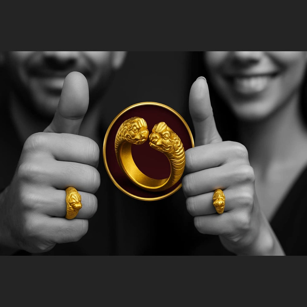 Product image of Bold Red Coral Unisex Ring Adjustable Gold Plated Rubber Spring Fit Copy – image 2