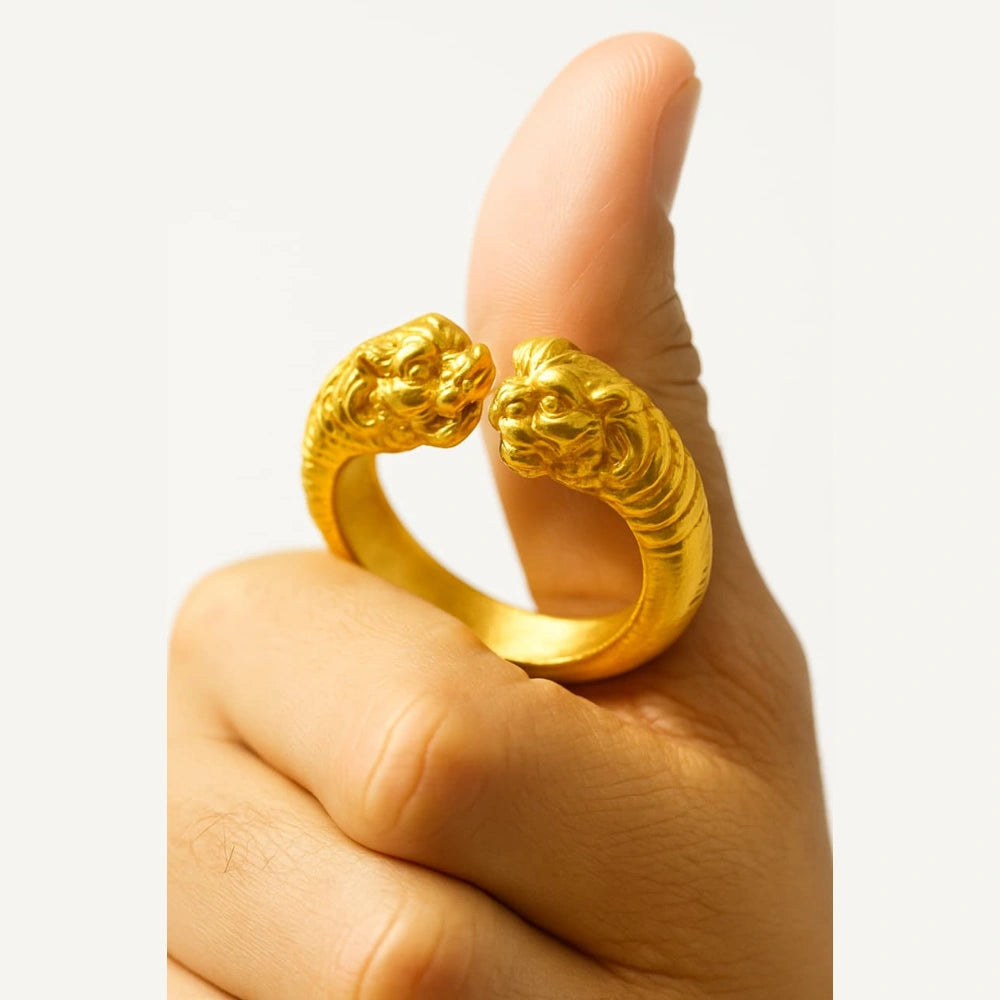 Product image of Bold Red Coral Unisex Ring Adjustable Gold Plated Rubber Spring Fit Copy – image 9