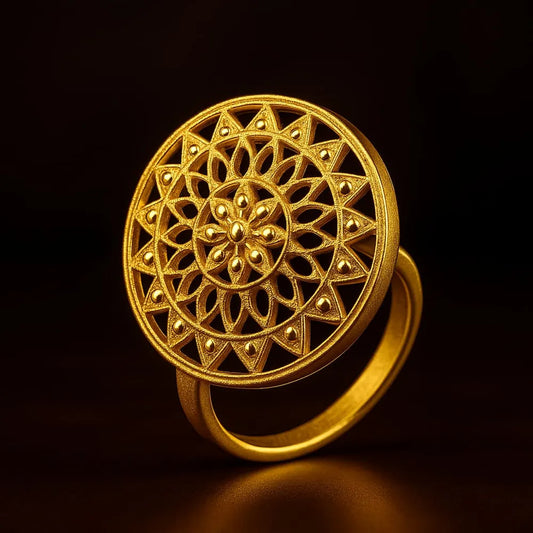 Product image of ZHome Elegant Gold Mandala Adjustable Unisex Ring | 1 Gram Lookalike Statement Jewellery – image 1