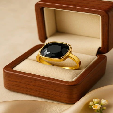 Unisex Black Zircon Ring – Minimal Yet Majestic