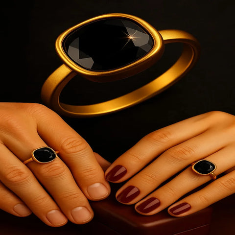 Unisex Black Zircon Ring – Minimal Yet Majestic