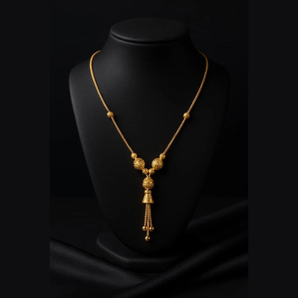 Product image of Buy Onegram Kamthi Chain – Real Gold Look Lightweight Necklace | ZHome – image 1