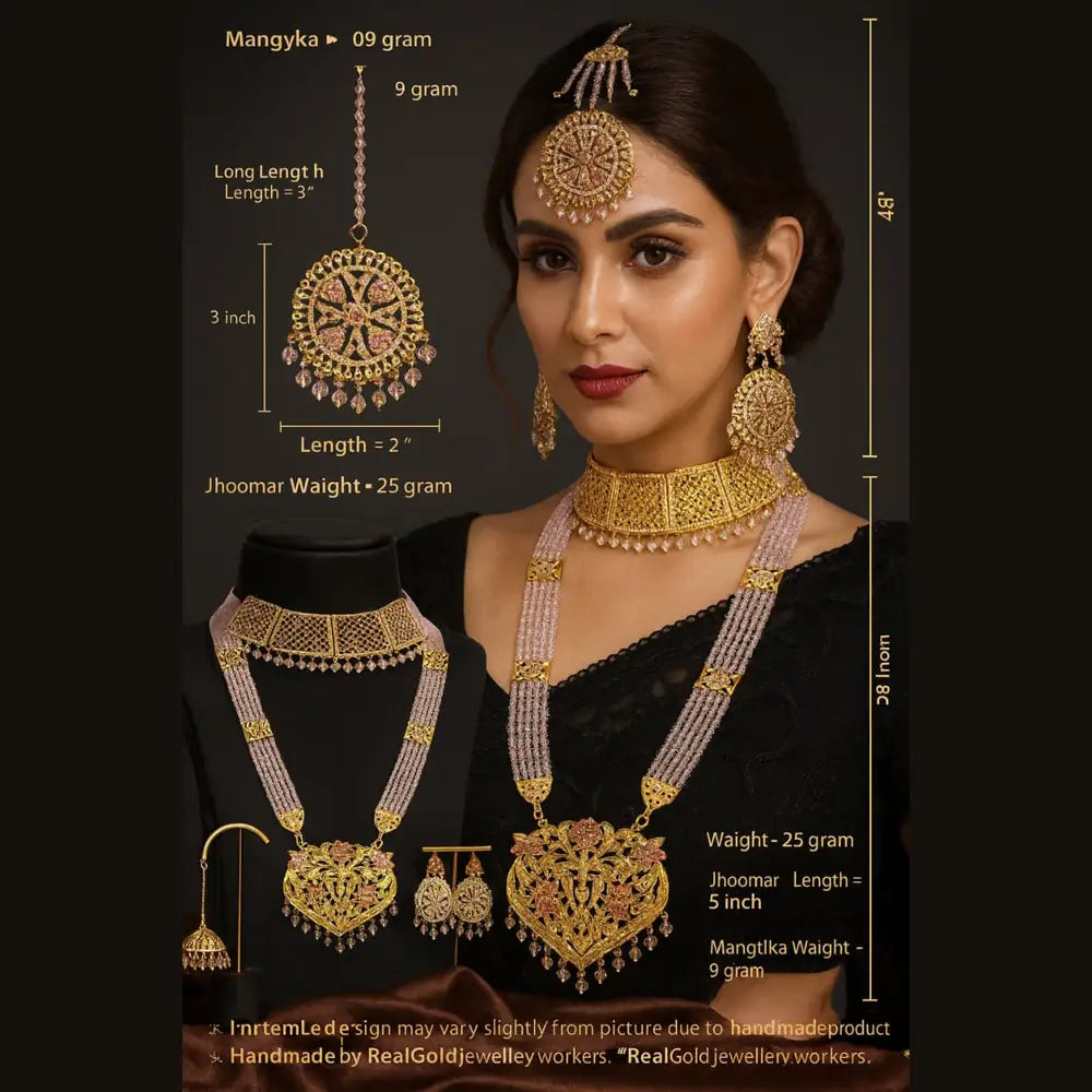 Royal Bridal Kundan Choker Long Necklace Set with Earrings
