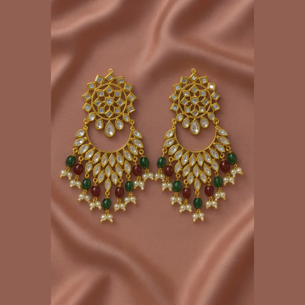 Product image of Floral Gold Plated Bridal Choker Set With Drop Pendant Teardrop Earrings Copy – image 6