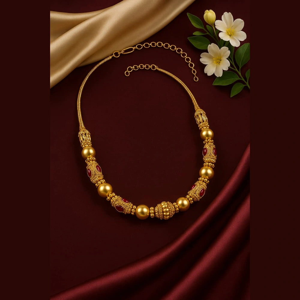 Product image of Trendy Royal Antique Gold Plated Mala Necklace – image 3