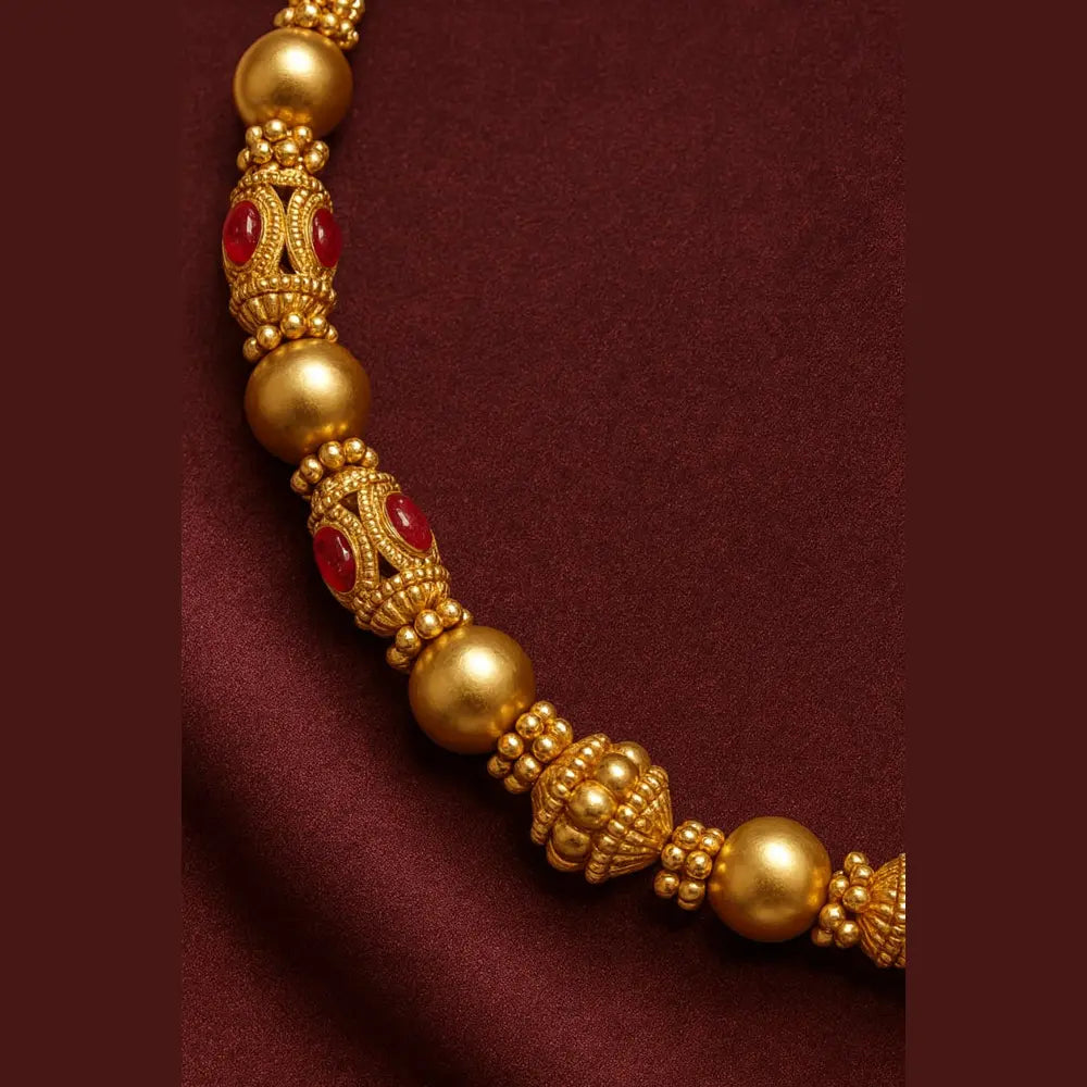 Product image of Trendy Royal Antique Gold Plated Mala Necklace – image 2