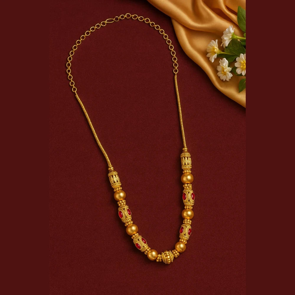 Product image of Trendy Royal Antique Gold Plated Mala Necklace – image 5
