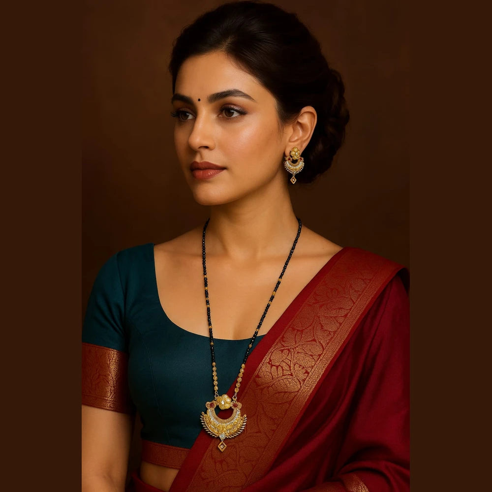 Product image of Premium Jadau Gold Plated Mangalsutra Set – image 5