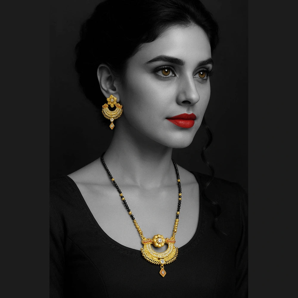 Product image of Premium Jadau Gold Plated Mangalsutra Set – image 9