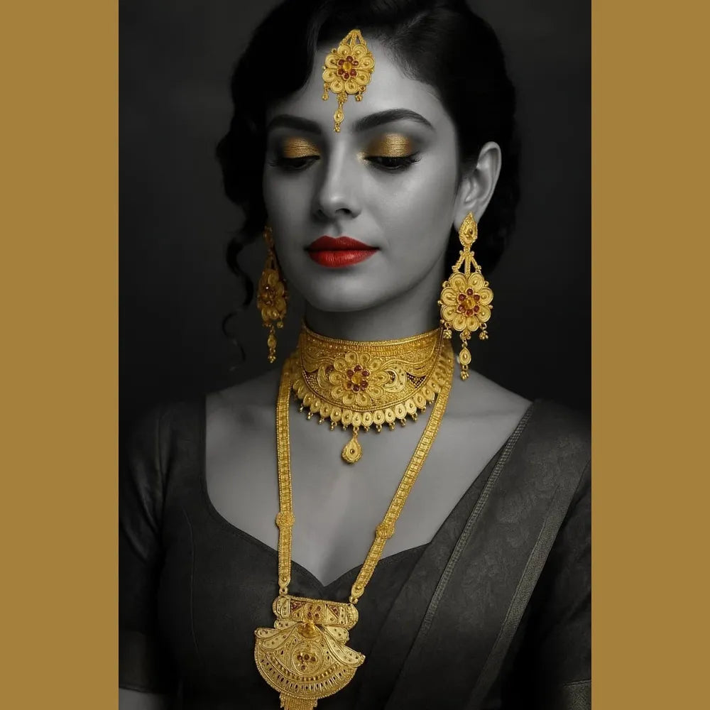 Product image of Royal Bridal Onegram Gold Combo Jewellery Set – image 3