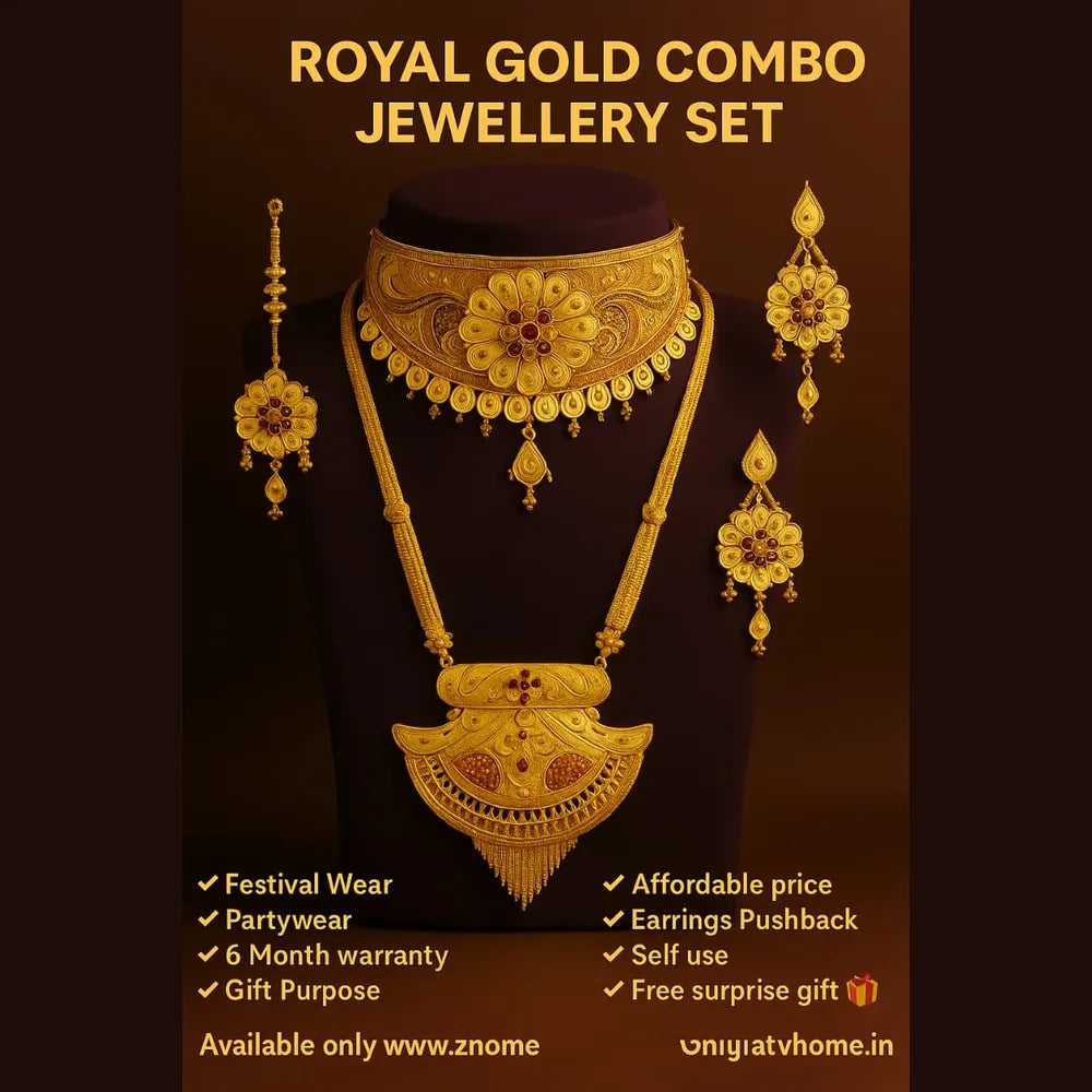 Product image of Royal Bridal Onegram Gold Combo Jewellery Set – image 6