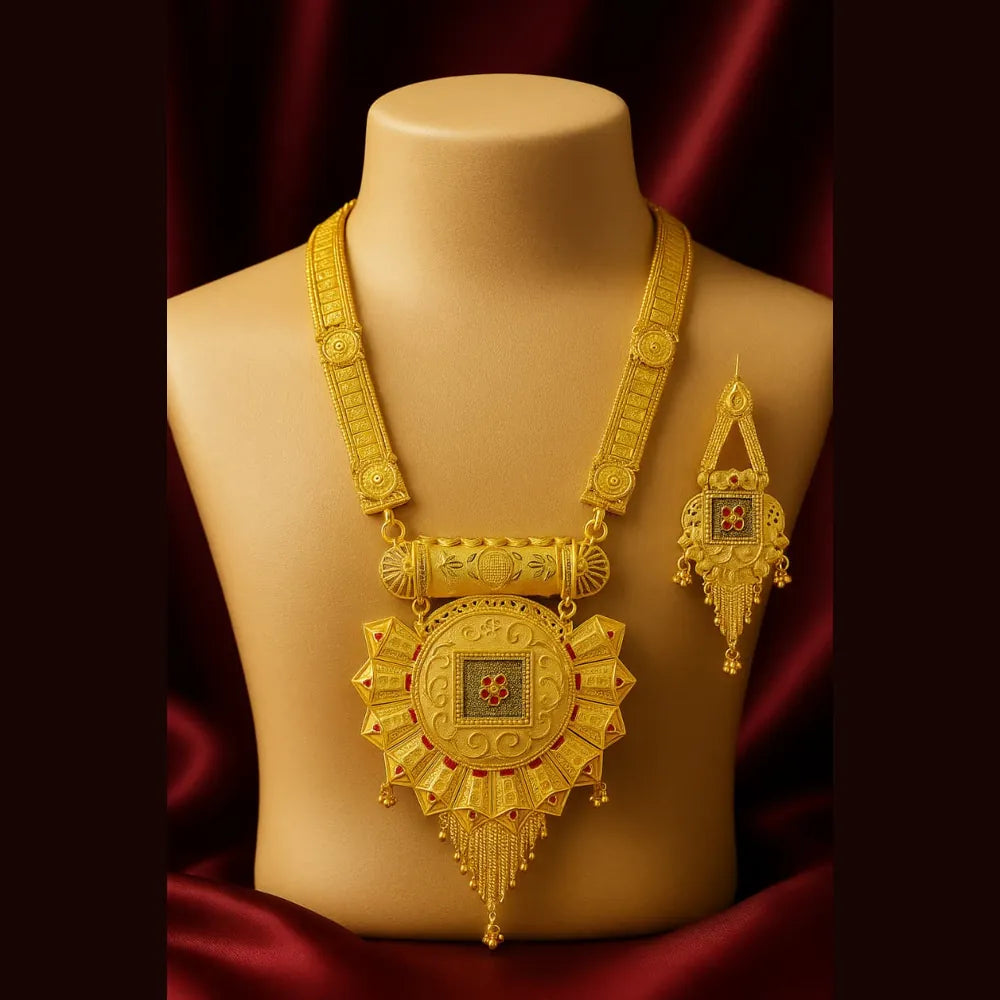 Product image of Antique Long Onegram Gold Ranihaar Necklace Set – image 3
