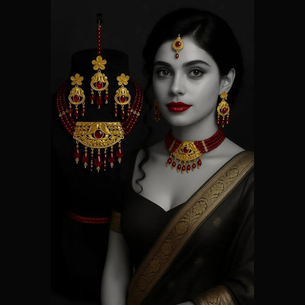 Luxury gold-plated bridal jewellery by Zhome – handmade by RealGold jewellery workers
