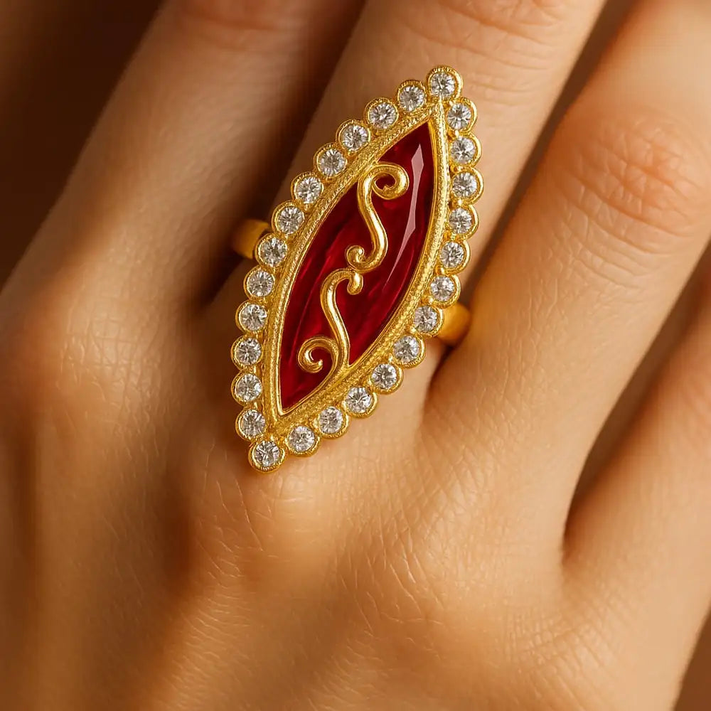 Free Size Rani Ring – Gold-Plated & Handmade