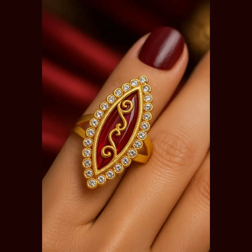 Free Size Rani Ring – Gold-Plated & Handmade