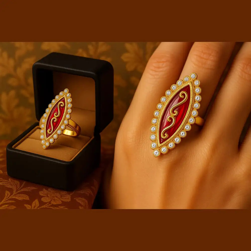 Free Size Rani Ring – Gold-Plated & Handmade