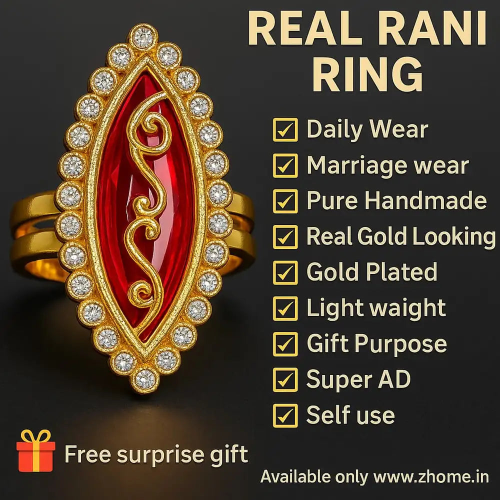 Free Size Rani Ring – Gold-Plated & Handmade