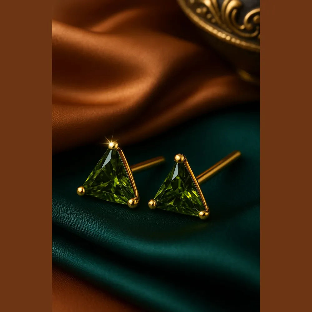 Onegram Gold Green Star Unisex Studs – RealGold Look by Zhome