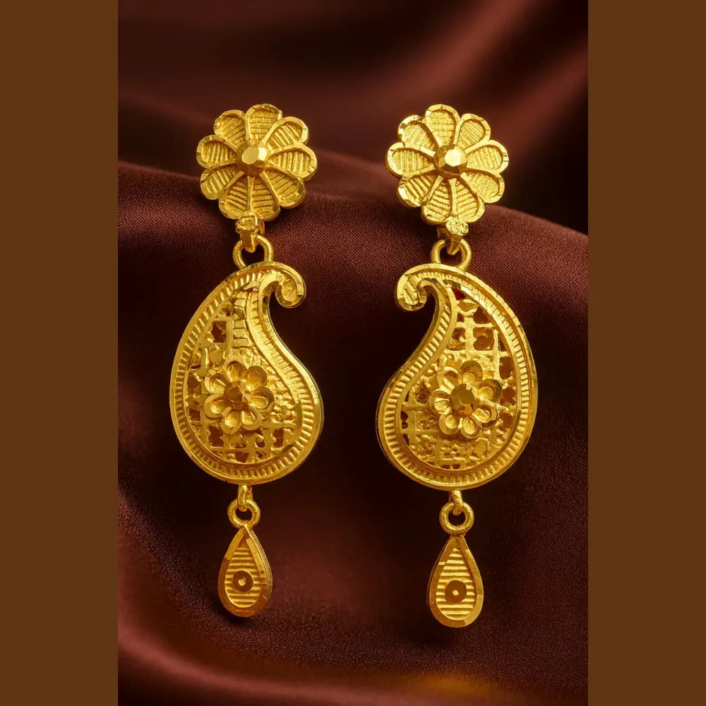 Royal Bridal Gold-Plated Choker Set – Handmade Paisley Design with Earrings